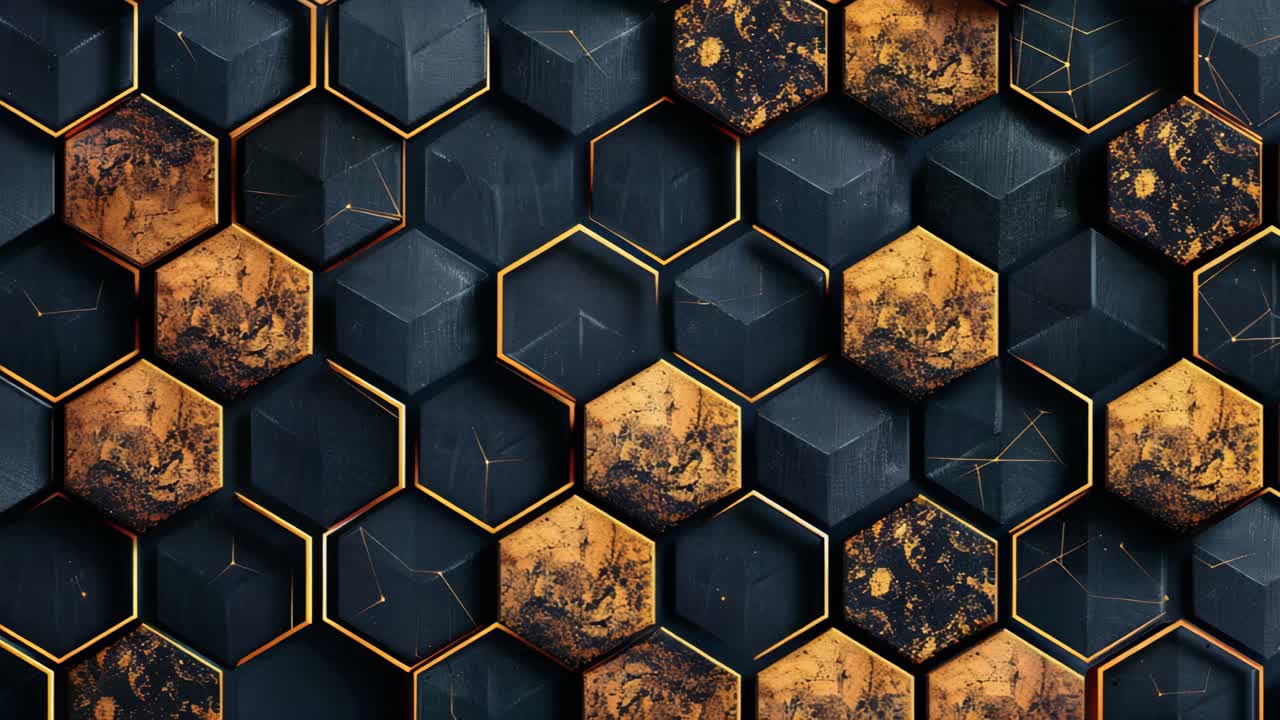 Abstract Geometric Hexagon Wall Pattern