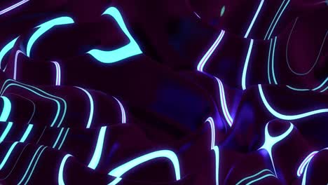 Animation-of-colorful-purple-and-blue-3d-liquid-shapes-waving-swirling