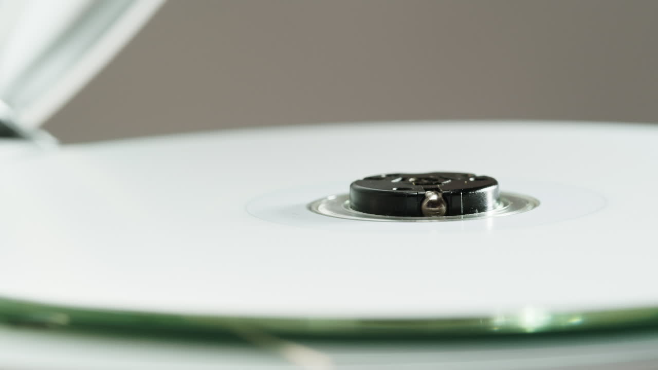 Vintage cd music player close-up. Using portable music player for listening with compact disc