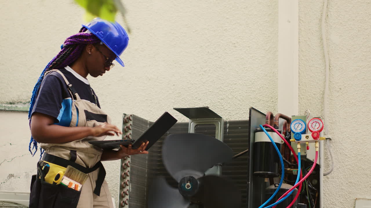 Mekaniker servicerer HVAC-system