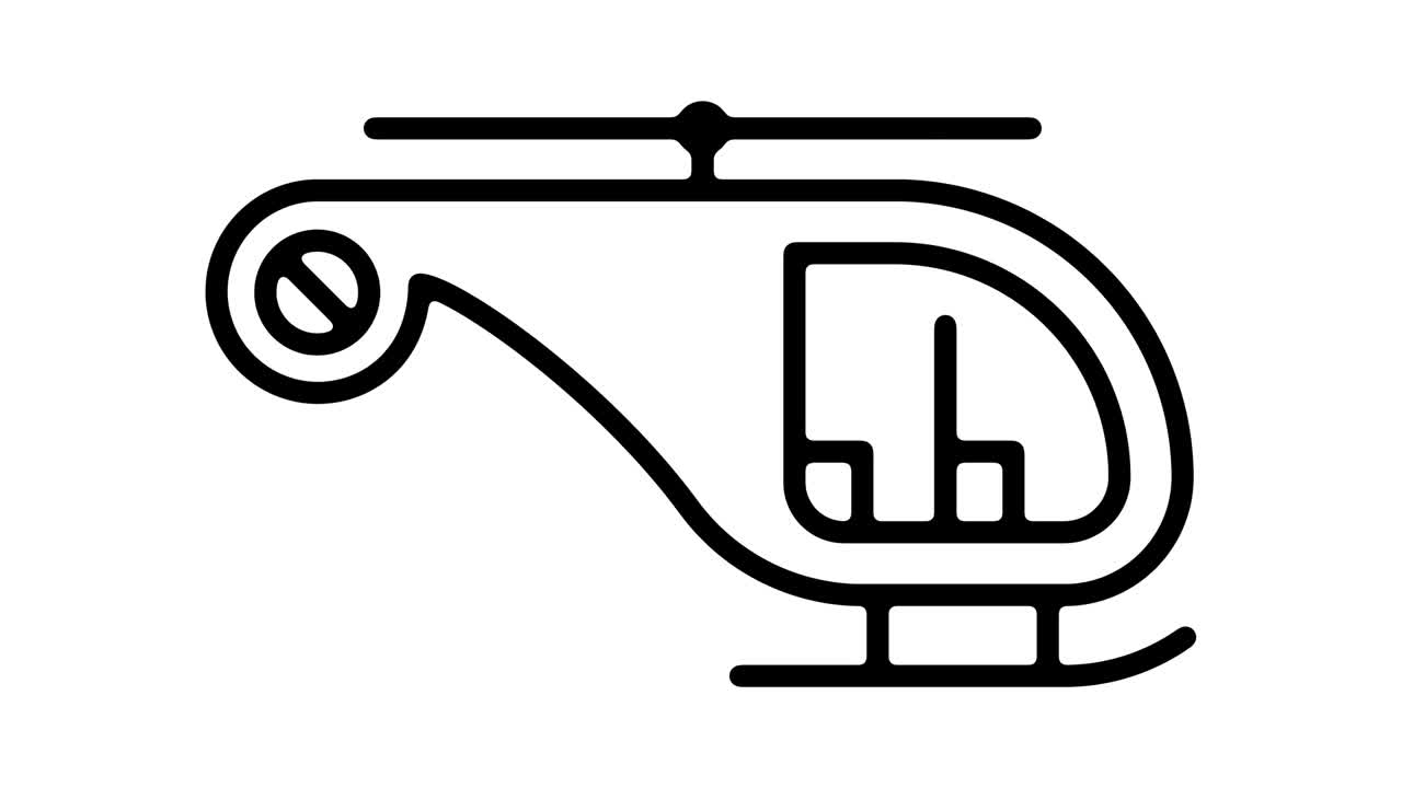 gráfico de movimento de linha de helicóptero