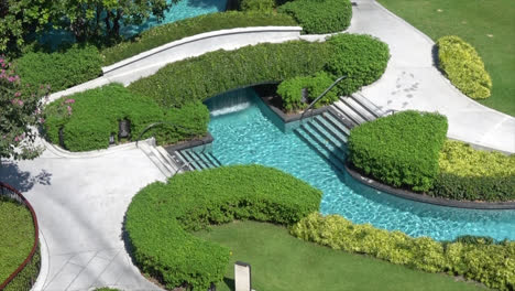 beautiful swimming pool in garden decoration in hotel resort-5