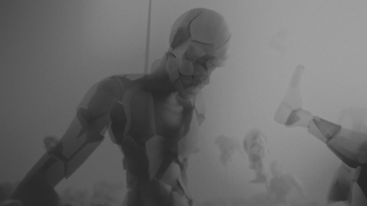 Destroyed andorids on a junkyard in xRay