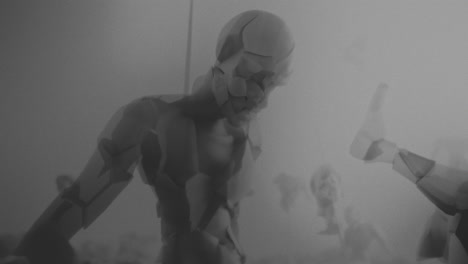 destroyed andorids on a junkyard in xray