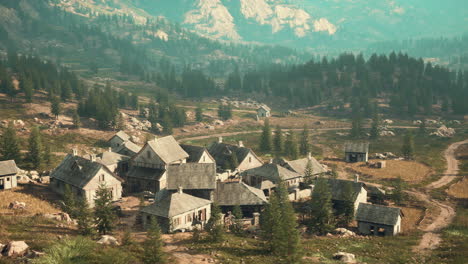 old houses high in the mountains