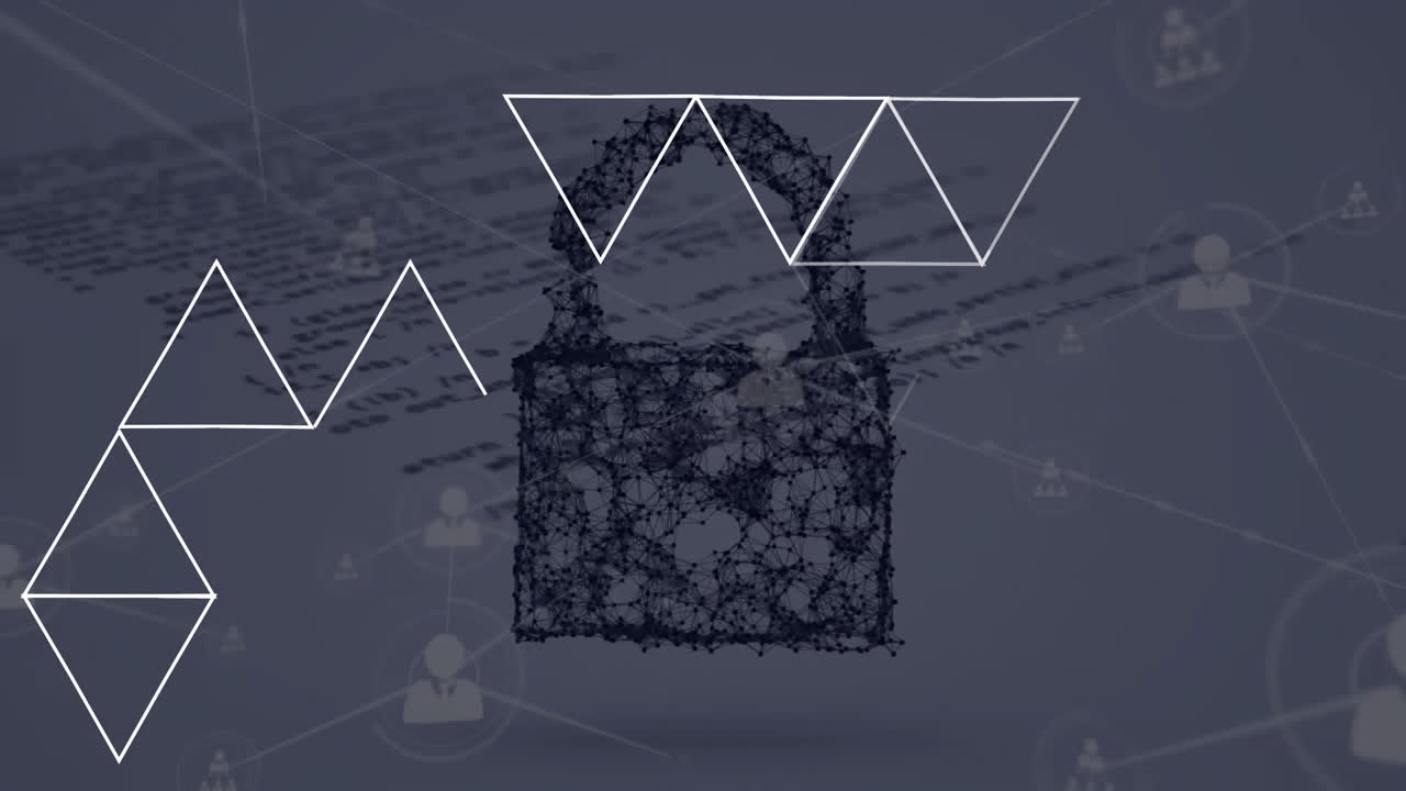animación del procesamiento de datos a través de un candado de seguridad en línea