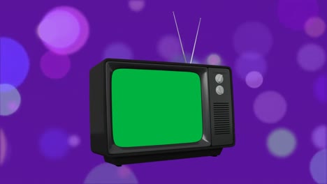 Television-with-a-green-screen-and-bokeh-lights