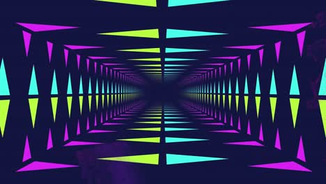 Pink-paint-and-neon-lit-moving-tunnel