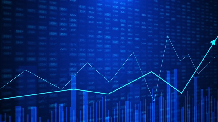 Investimenti finanziari con dati digitali, dashboard di analisi dati avanzata, display per la finanza aziendale