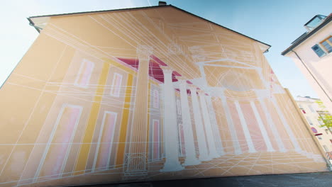 wide shot of roman museum wall during the day in nyon, canton of vaud, switzerland