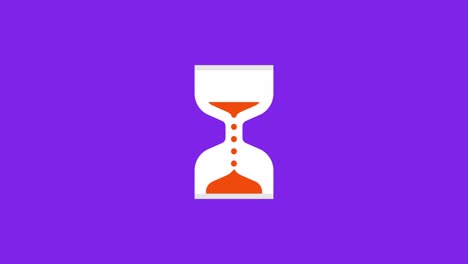 hourglass loading cursor animation loop animation. hourglass loader. 4k resolution animation on purple background.