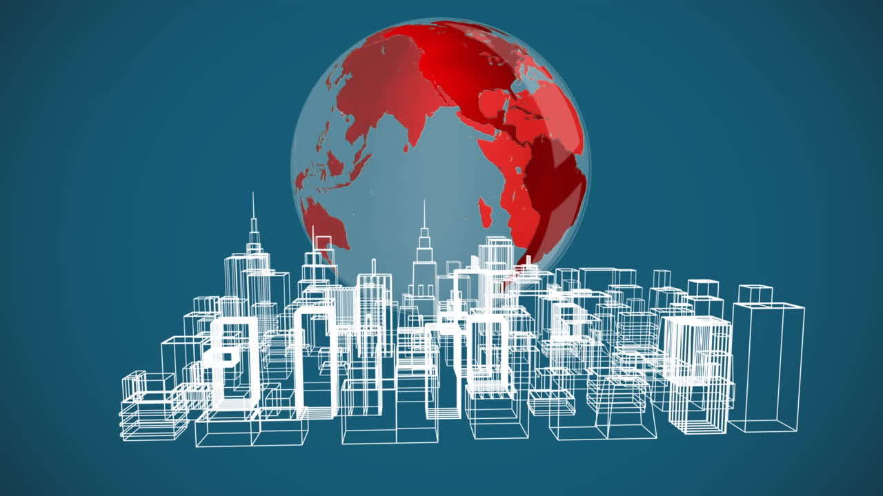 gráfico giratorio de la ciudad moderna