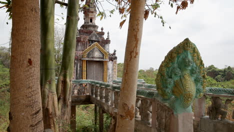 temple on floating village in cambodia