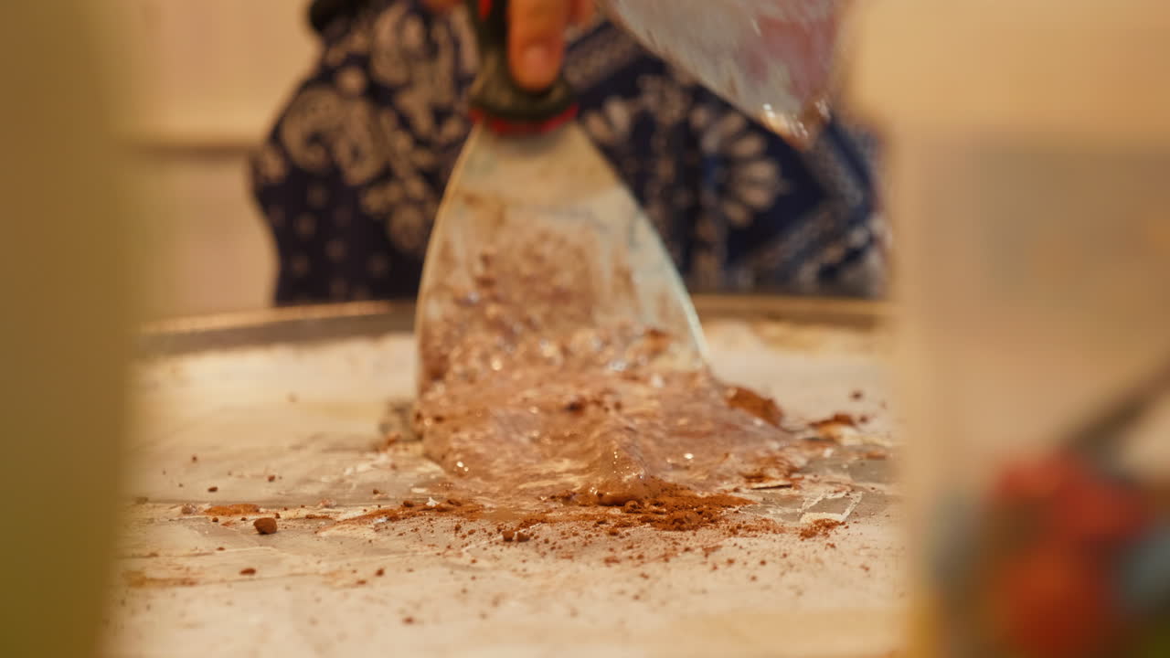 Making Chocolate Shaved Ice