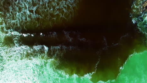 coastal waters with discolored runoff