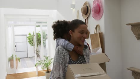 family moving in to a new home