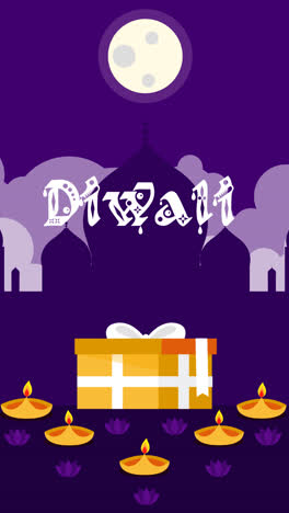 an animation of a colorful diwali sale composition with flat design