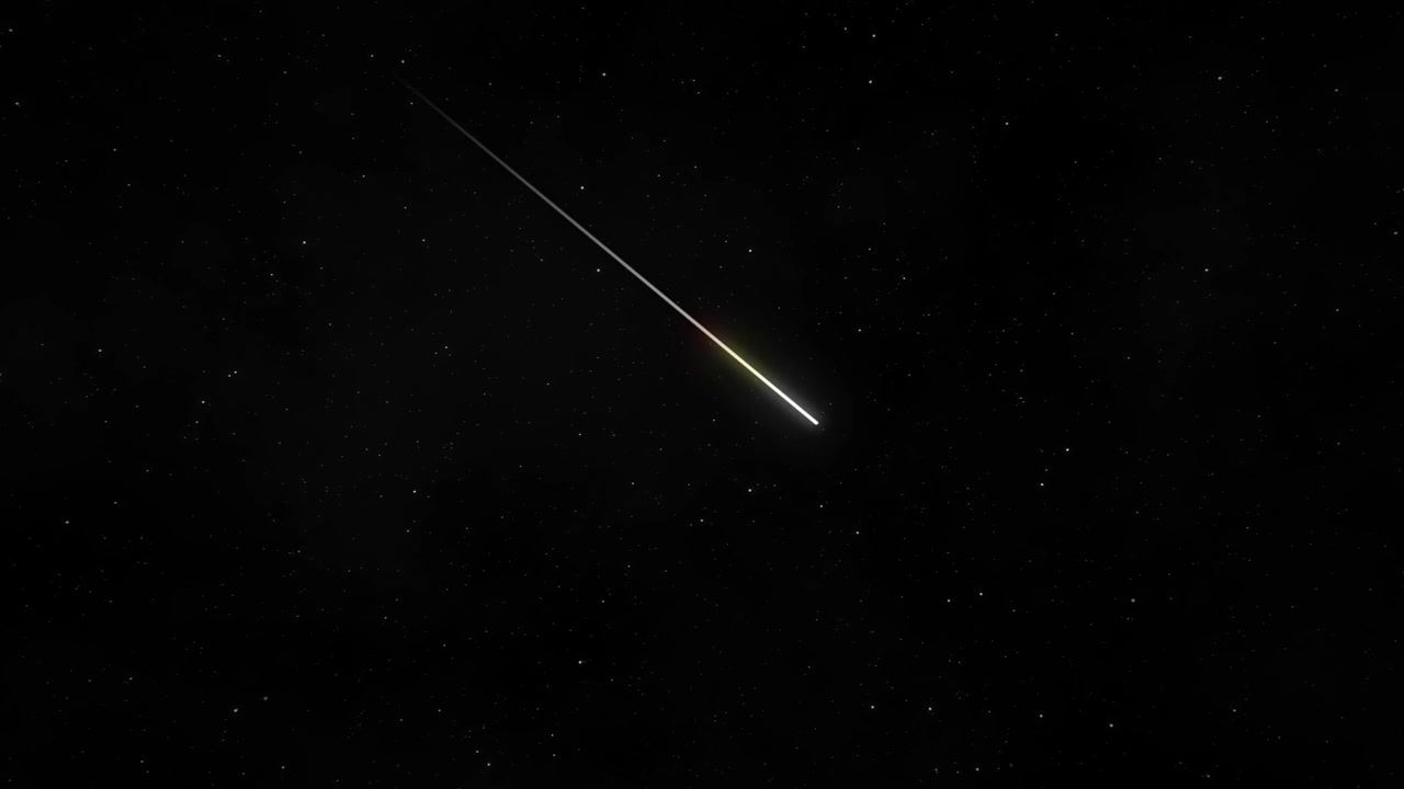 Nattehimmel med stjerner og meteor