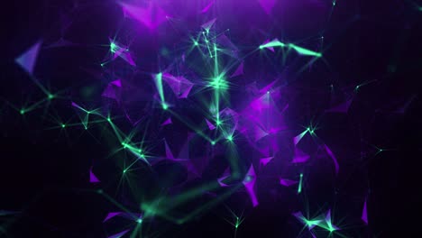 abstract network of glowing triangles