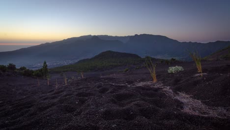 puesta de sol en llano del jable, isla de la palma, islas canarias