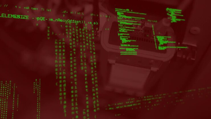 Animation af databehandling mod nærbillede af en computerserver
