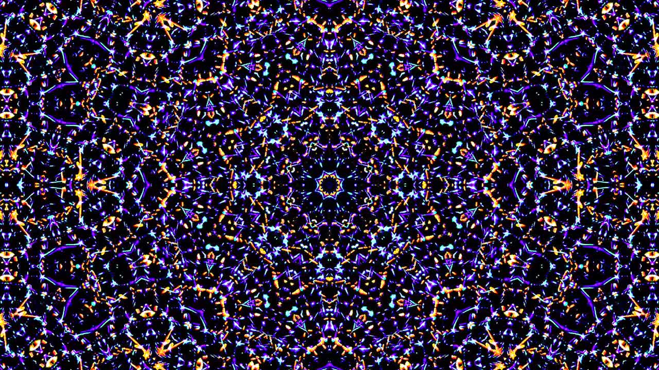 hermoso caleidoscopio abstracto que brilla, una luz radiante que regula los movimientos sutiles