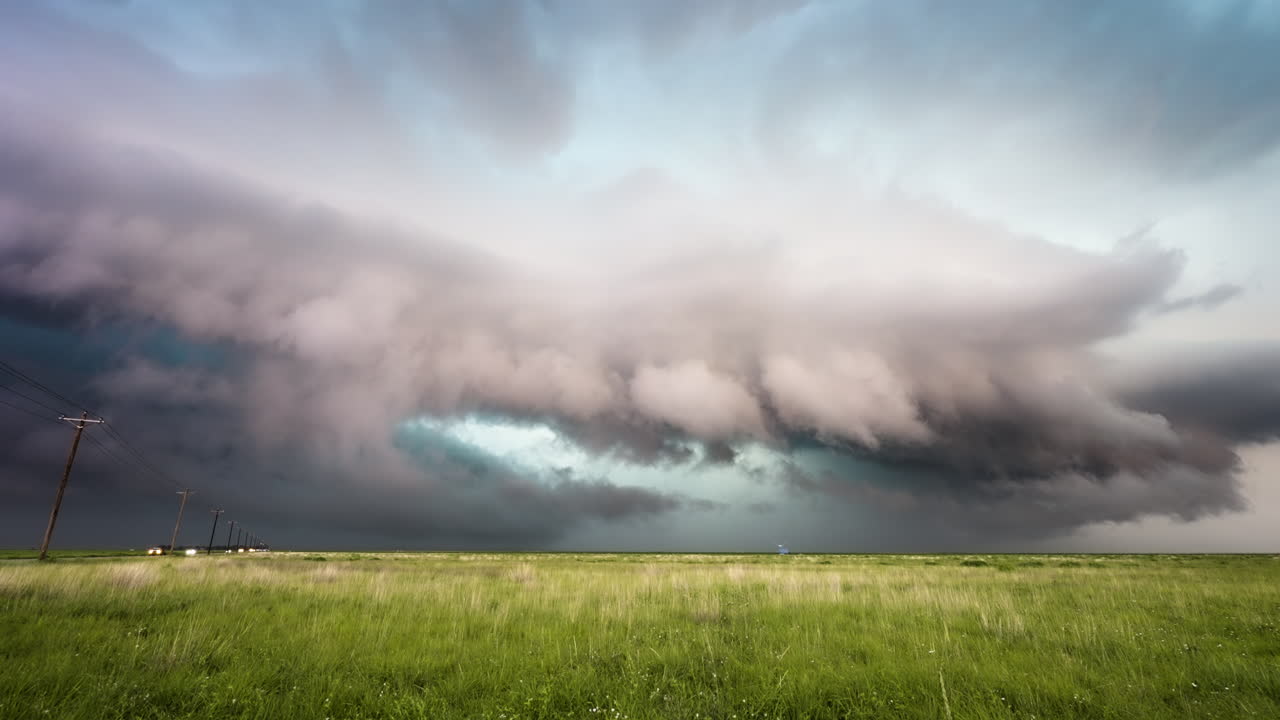 Green Summer Fields Dark Gloomy Storm Clouds And A Country Road