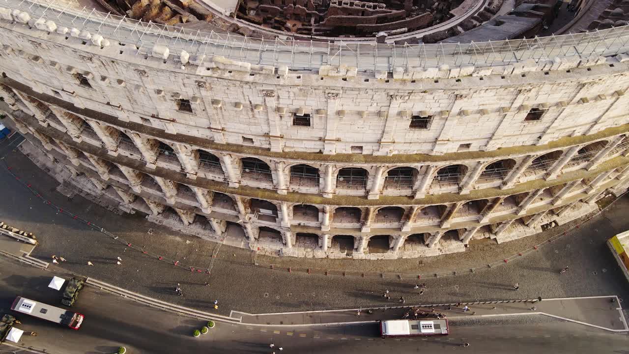 Gladiator arena seen from above at dusk highlighting Roman engineering, Italy