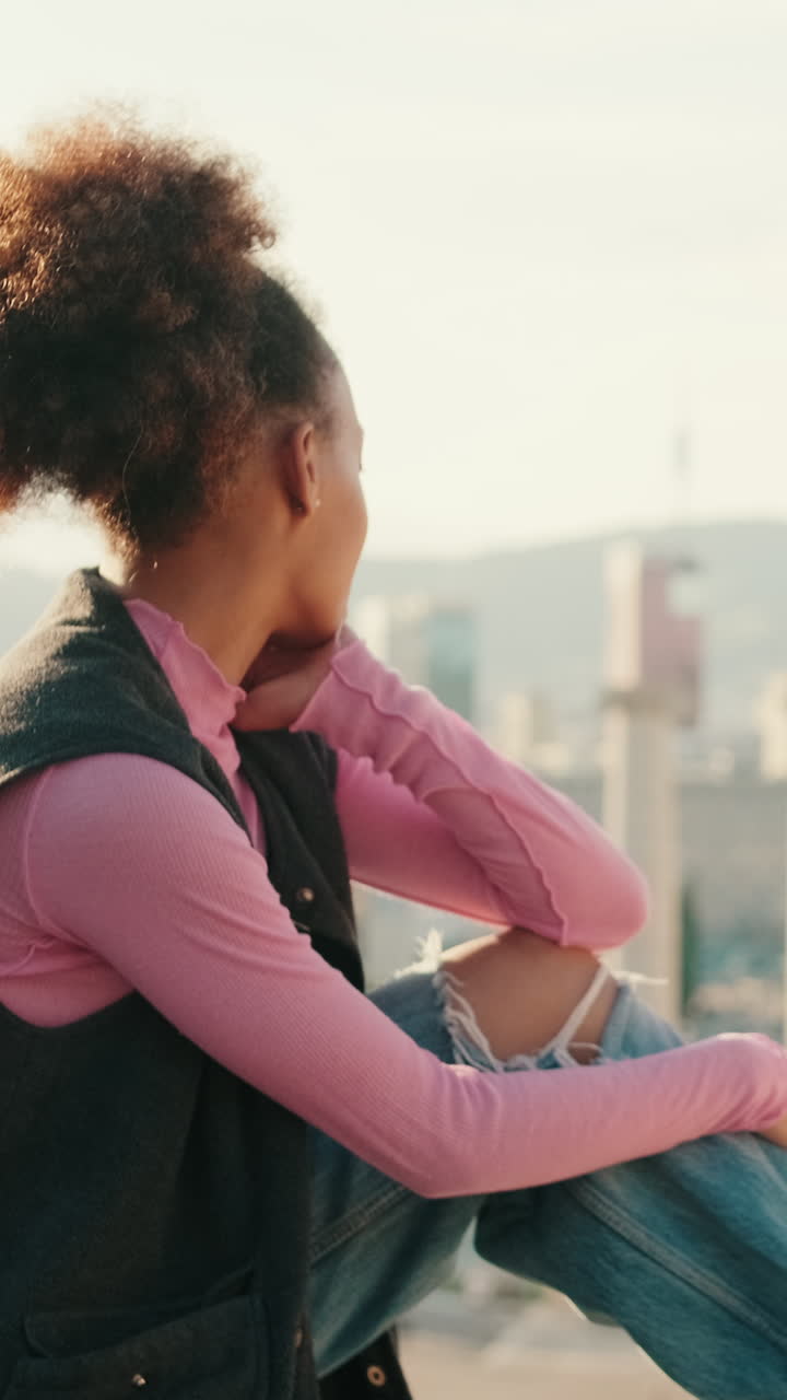 Woman Contemplates Barcelona Cityscape