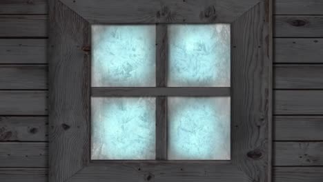 frost and ice transition on house window