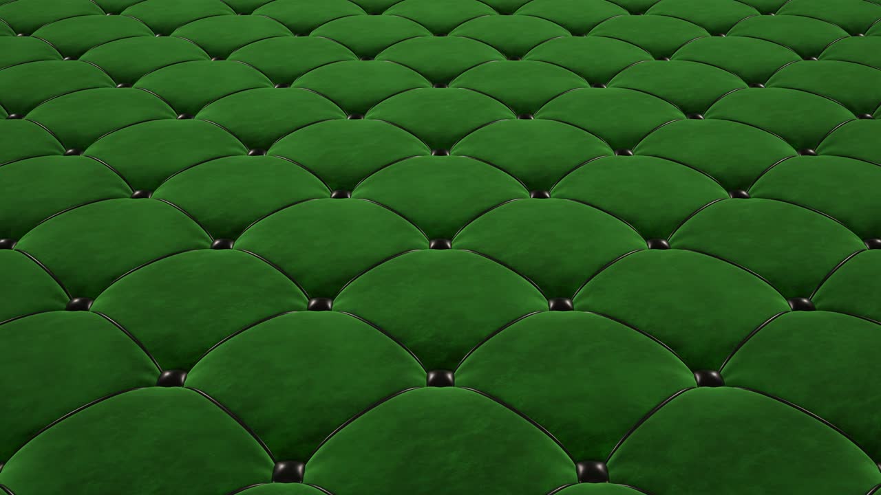 녹색 트 된 벨 표면을 통해 비행의 3d 애니메이션, 검은색 드로우 스트링과 함께 루프 된 비디오.