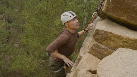 climber on a wall rock