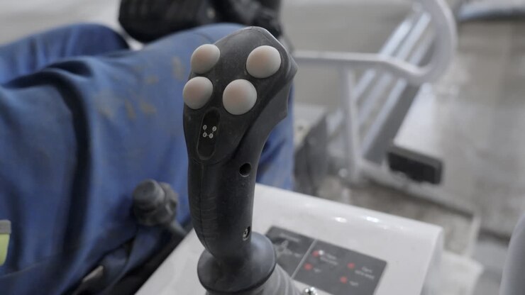 Close-up of Construction Equipment Controls