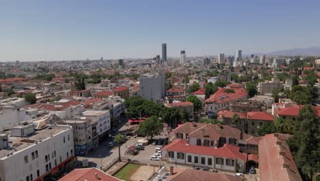 aerial 4k nicosia old town in north cyprus