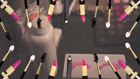 animación de iconos de equipos de moda repetidos en el estudio de moda