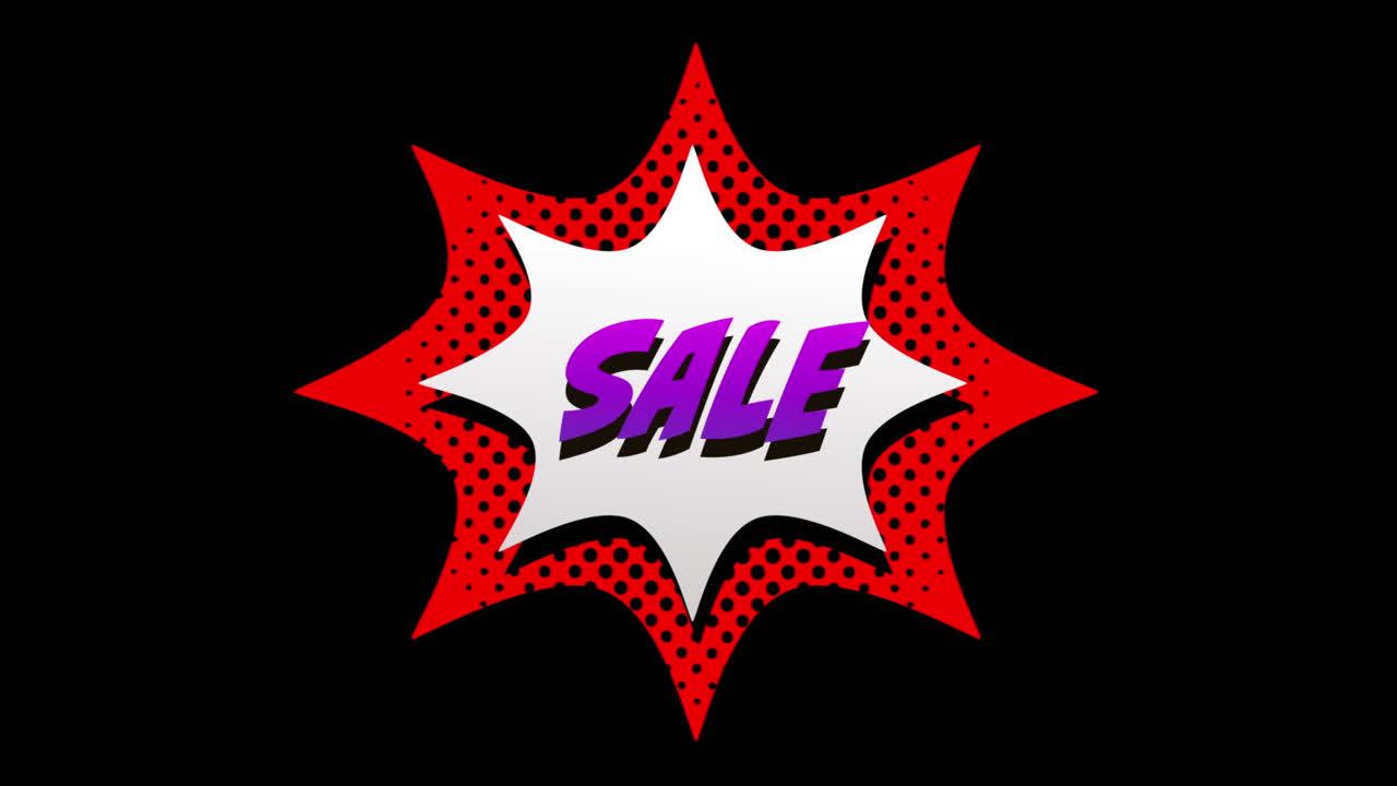 texto de venta en estilo de dibujos animados explosión 4k