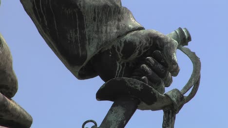 close up of fist of bismarck memorial, bismarck-nationaldenkmal, berlin, germany