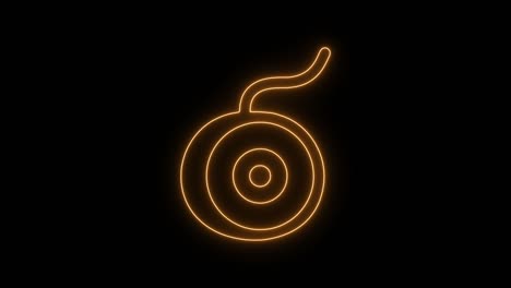 neon line yoyo toy icon isolated on black background. 4k video motion graphic animation .