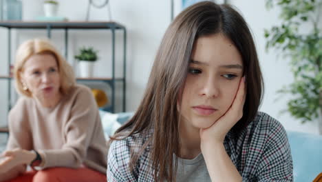 teenage daughter upset with mother