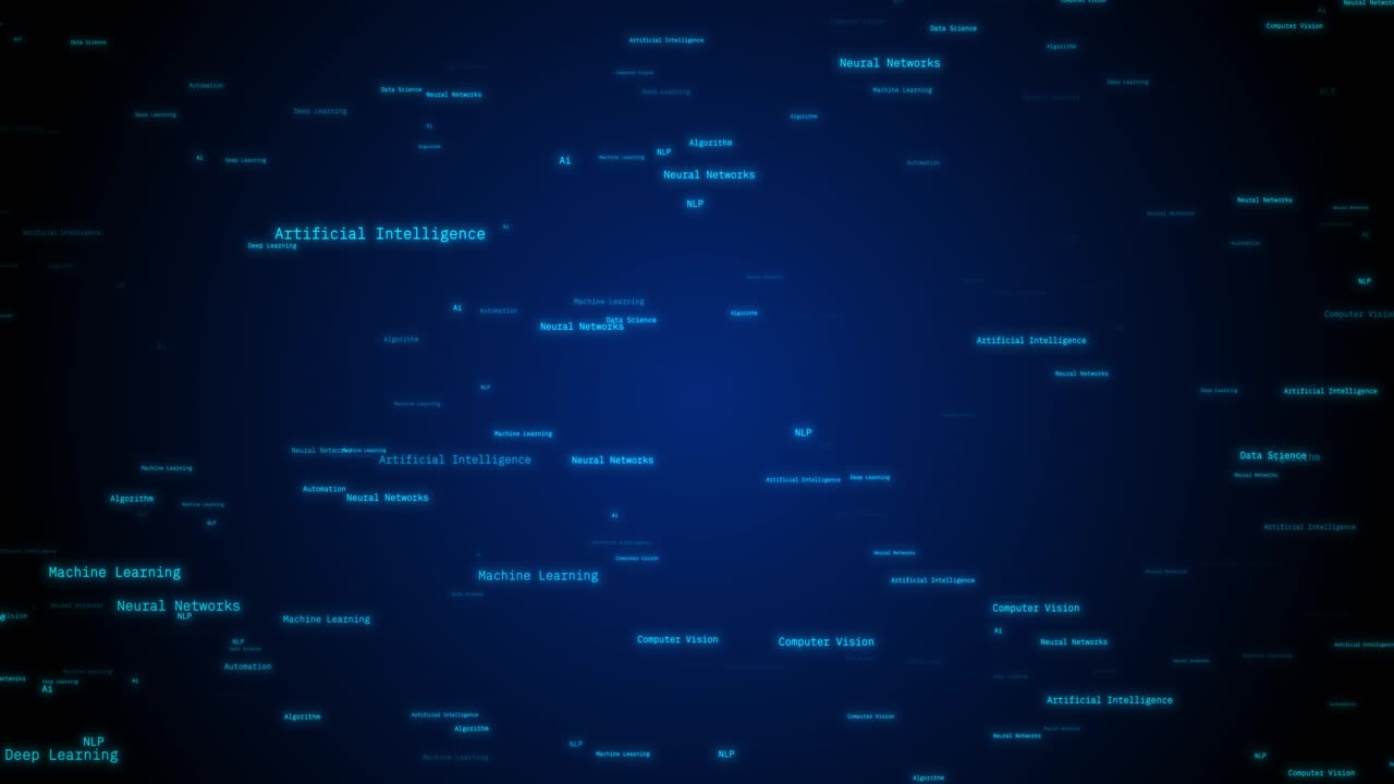 Futuristic Blue Motion: Moving Words with Advanced Technology Concepts