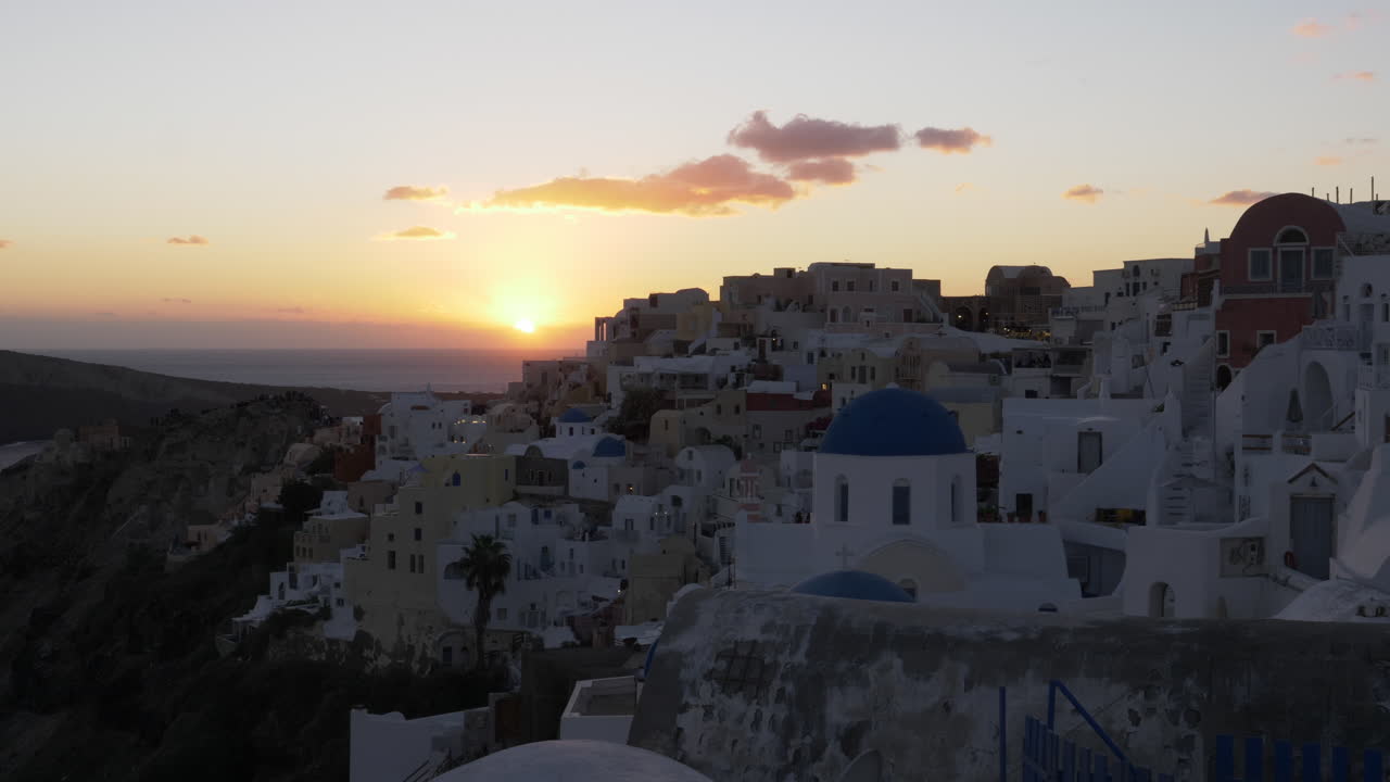 puesta de sol de santorini oia