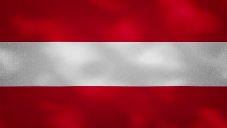 la densa tela de la bandera austriaca se agita, el bucle de fondo