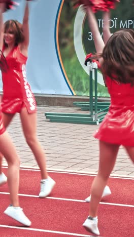 performance of beautiful young girls of cheerleader