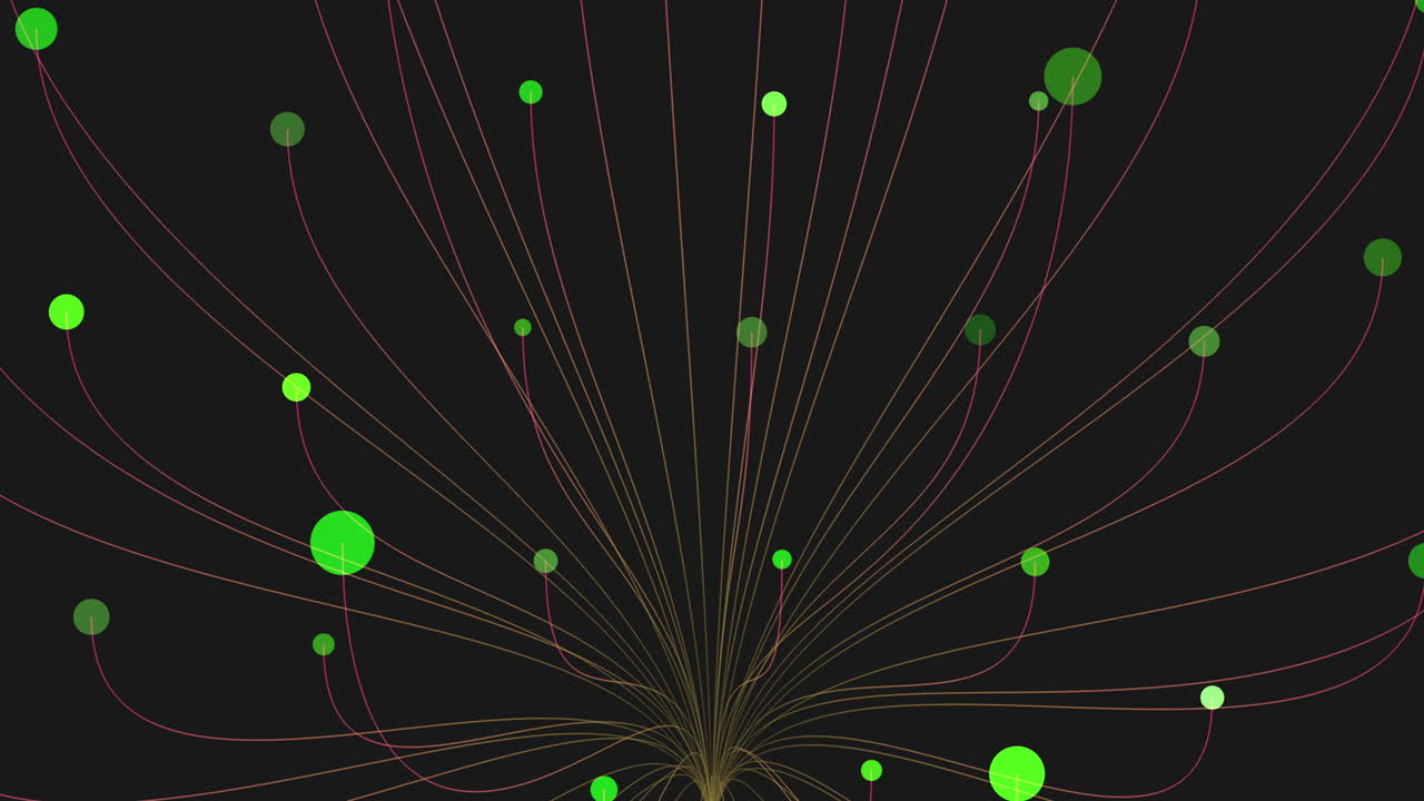 Vibrant green dotted tree against black background