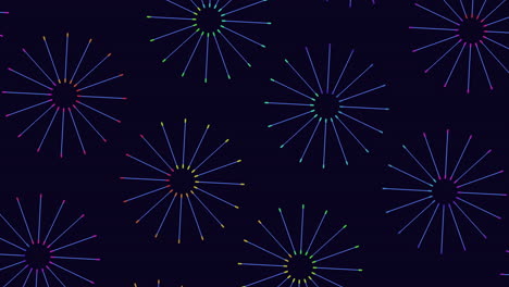 explosive black and white fireworks illuminate the night sky