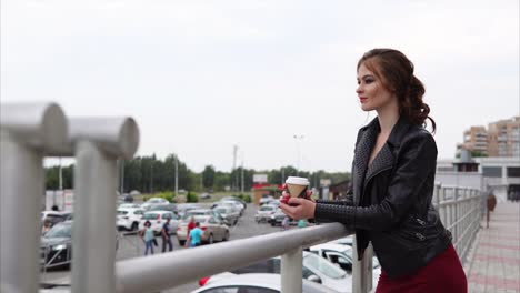 woman with coffee cup