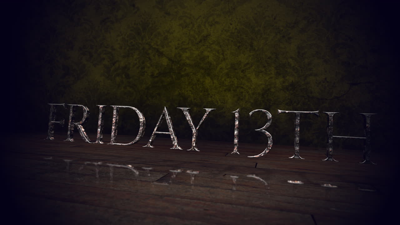 viernes 13 en el grunge y la pared sucia en la habitación del hotel