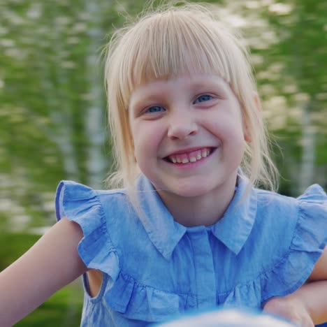 Pov---Little-Girl-Is-Riding-On-A-Swing-1