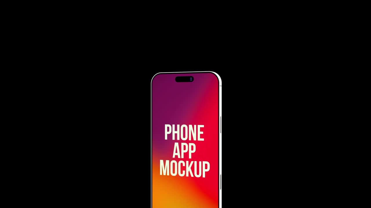 Animert smarttelefon App Mockup på svart bakgrunn