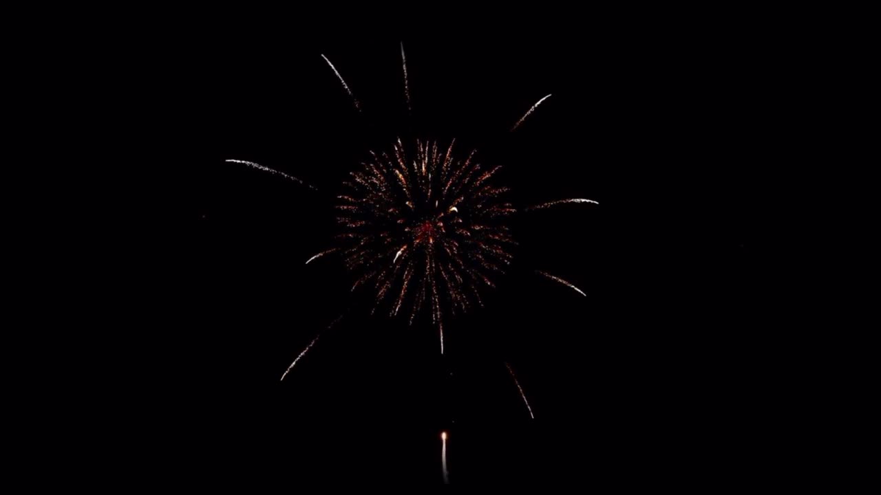 Realistic colorful firework isolate on black background for use as overlay.